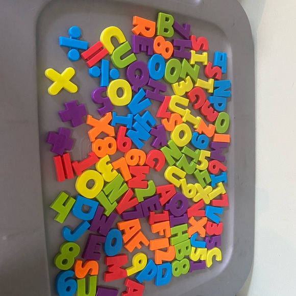 Magnetic Letters Numbers Symbols Educational Homeschool Lot Of 112 Carry Case - Picture 2 of 6